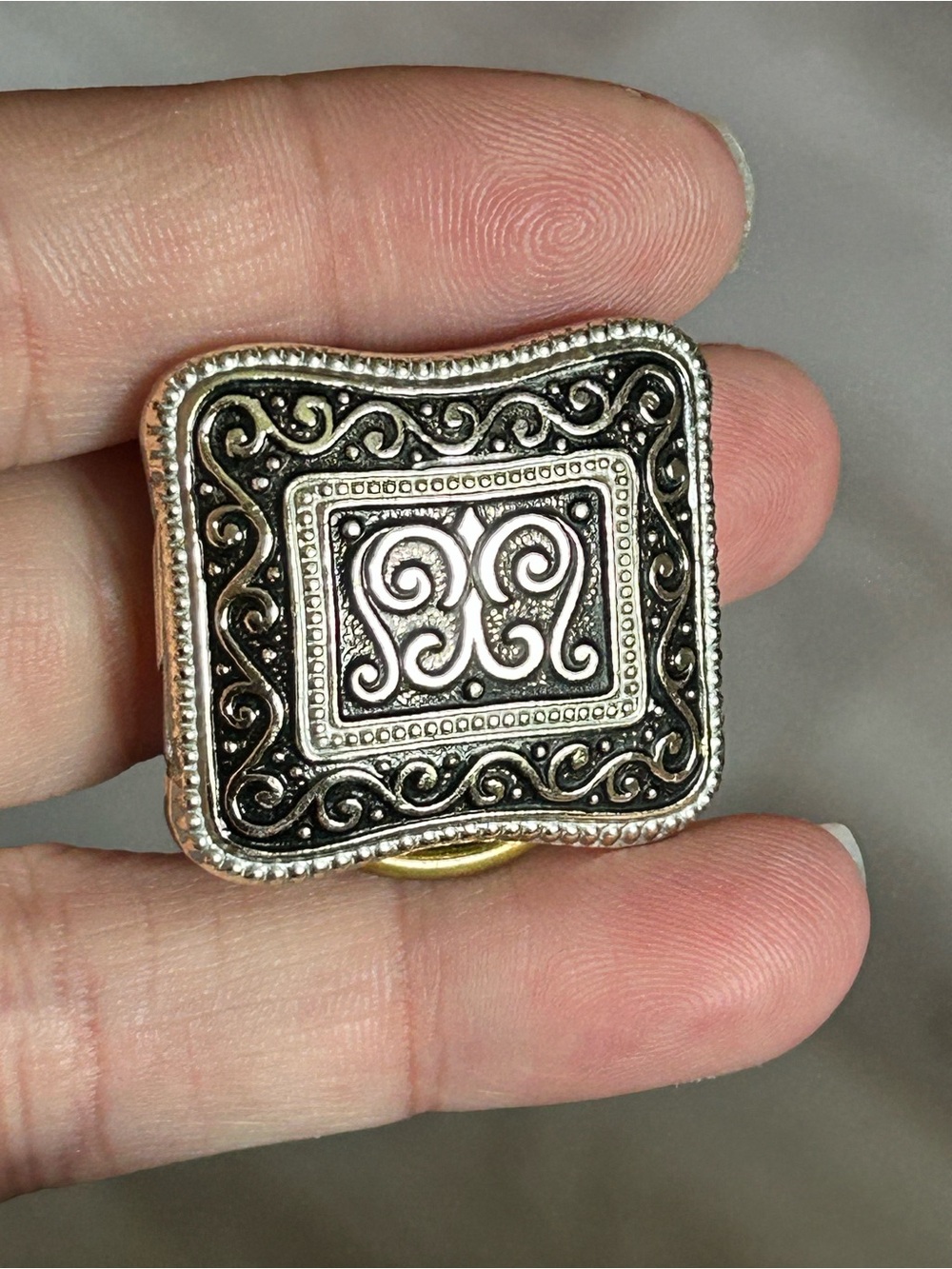 4/$100 damascene Ornate Silver-Tone brooch- Women Accessories